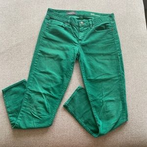 J Crew Toothpick Green Corduroy Jeans